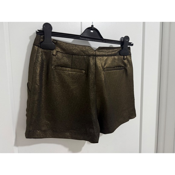 BCBGMAXAZRIA XXS‎ High Waist Metallic Gold Shorts Dressy Party - Picture 7 of 10